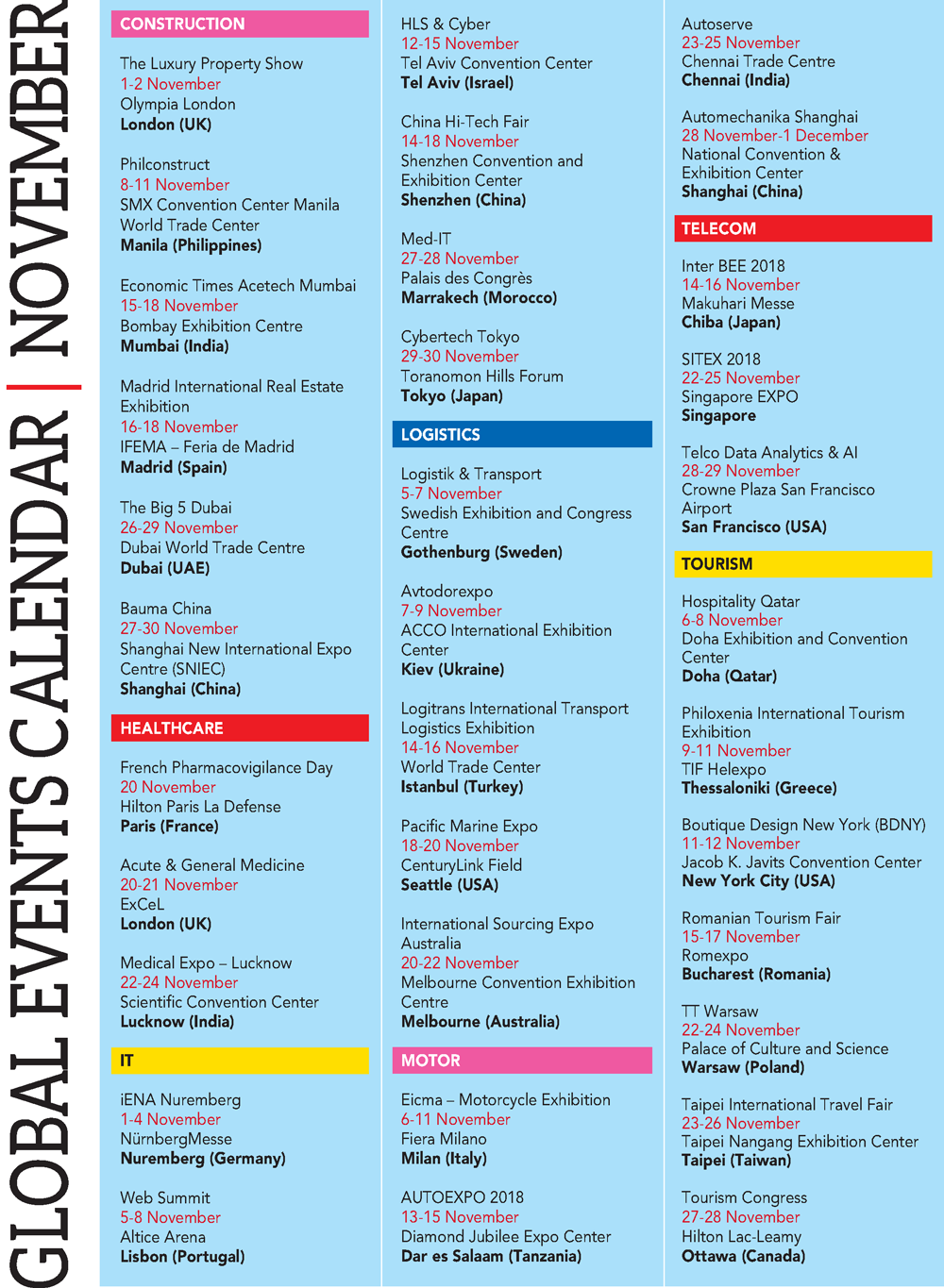 GLOBAL EVENTS CALENDAR LMD